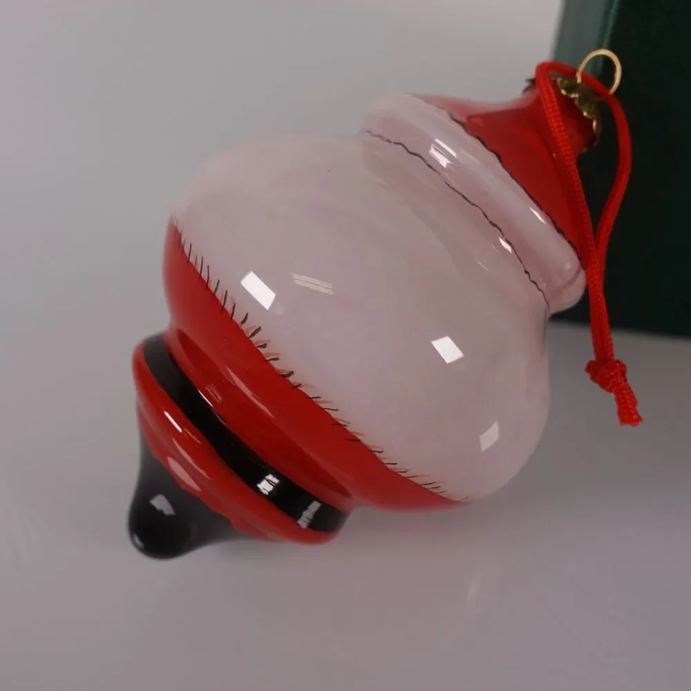 Vintage Hand-Blown Inside Painted Christmas Holiday Santa Glass Ornament in Box